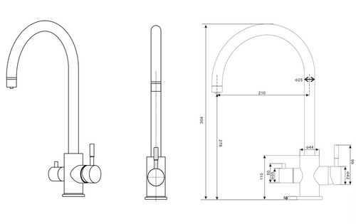 Смеситель с отдельным краном питьевой воды Гейзер Тугела - Изображение