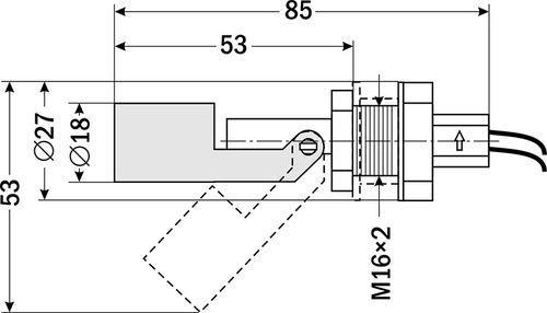 Поплавковый датчик уровня миниатюрный ПДУ-Н601-53 - Изображение