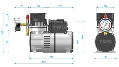 Компрессор аэрационный + кронштейн (4.0 бар , 6.0 л/мин) TWG AERO - Изображение