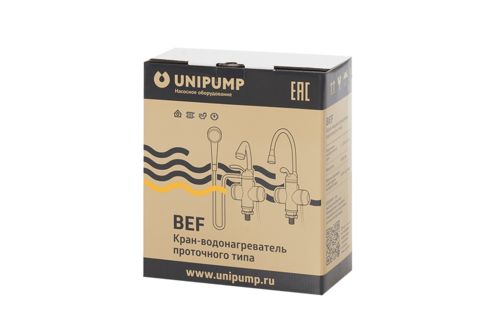 Проточный кран-водонагреватель UNIPUMP BEF-001-02 с дисплеем и гибким изливом - Изображение