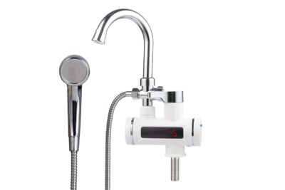 Проточный кран-водонагреватель UNIPUMP BEF-001-03 с дисплеем и душевой лейкой