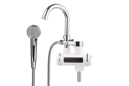 Проточный кран-водонагреватель UNIPUMP BEF-001-03 с дисплеем и душевой лейкой - Изображение